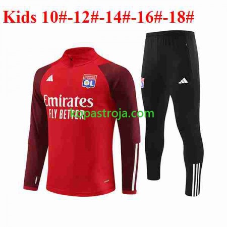 Olympique Lyonnais Barn Tränings Sweatshirtställ Röd 2023/24